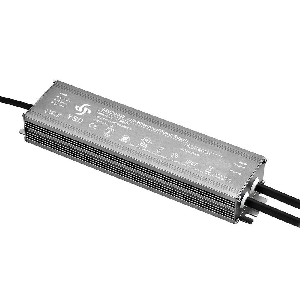 YSD Led Power Supply Ip67 12V 250W Led Dimmable Driver Triac Dimming Strip Light Power Supply