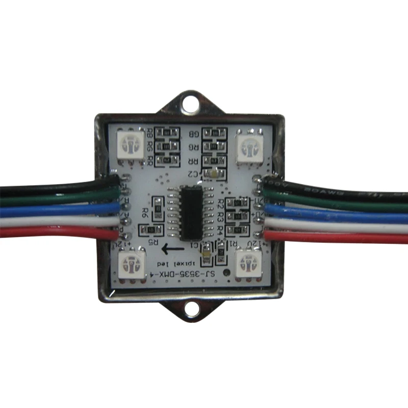 24v 3535 dmx waterproof 4leds high quality smd5050 dmx512 square pixel led module with 3M adhesive tape