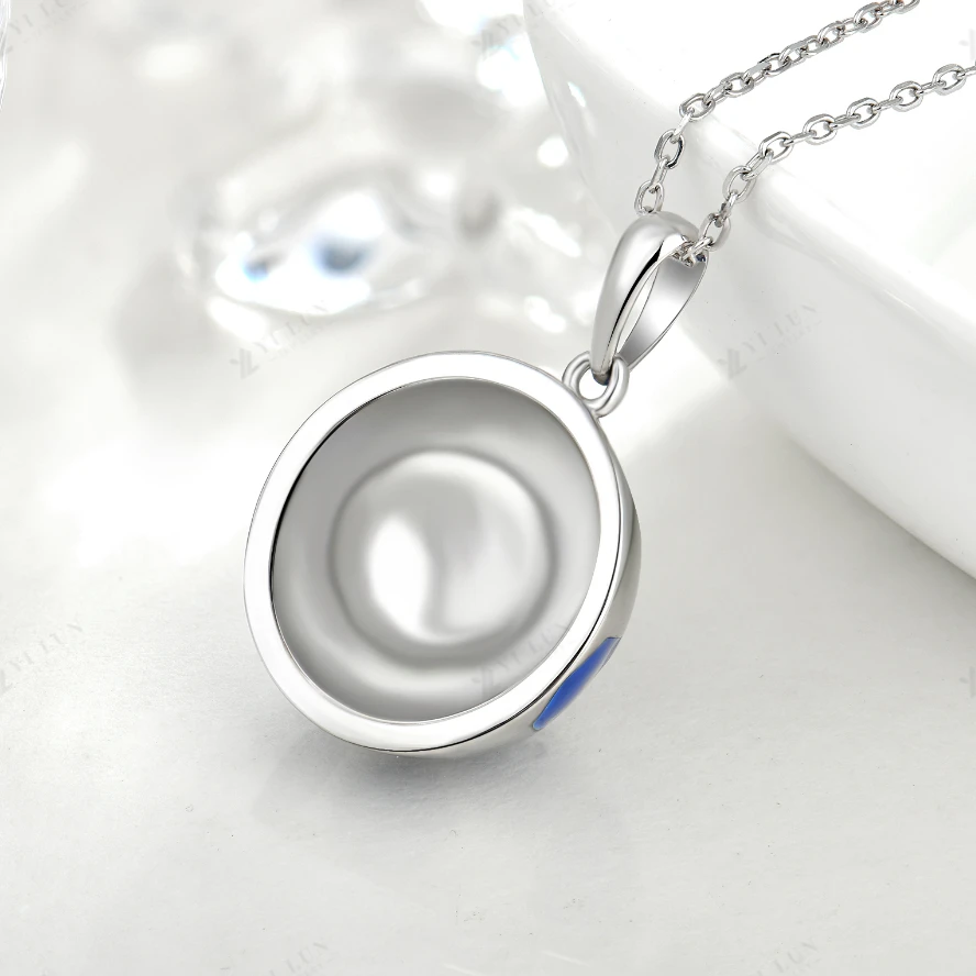 YL JEWELRY Exclusive Football Charms Pendant Platinum Plated 925 Sterling Silver Soccer Ball Pendant for Men