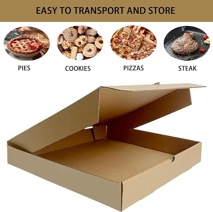 Food grade flute corrugated custom printed size caja para pizza design cardboard carton pizza box
