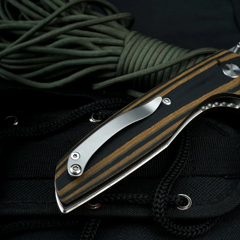 New G10 handle EDC Tool D2 Steel Blade Outdoor hunting knife Camping Folding Pocket Knives