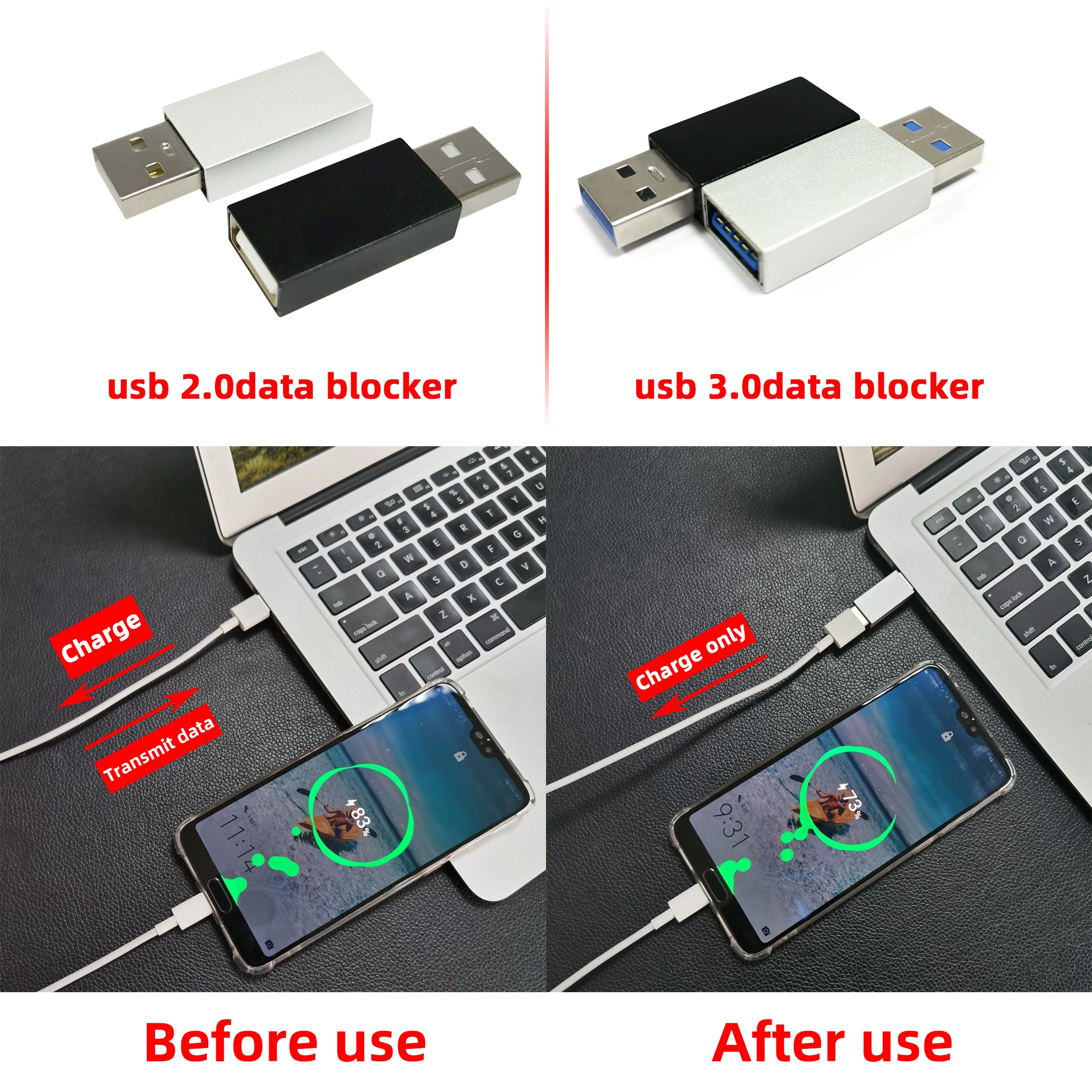 Пользовательский логотип печать USB блокировщик данных конфиденциальность Shielder защитный