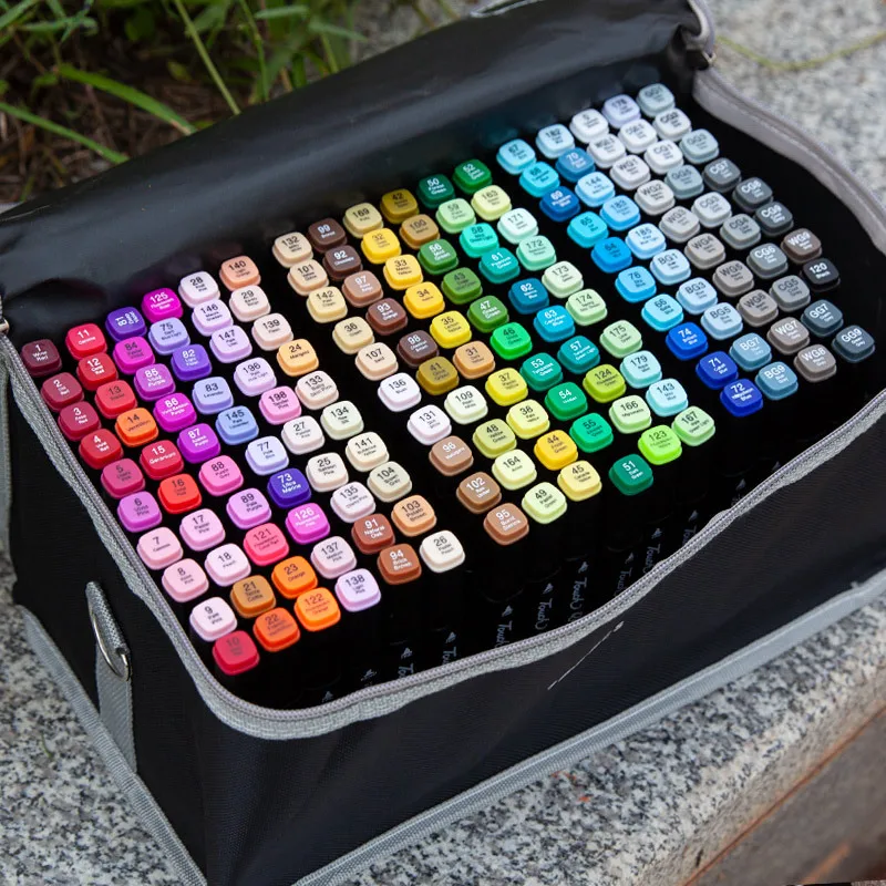 Permanent Waterproof 12 24 30 36 48 60 80 100 120 168 Colors Dual Tip Permanent Artist Alcohol Based Paint Art Color Marker Pens
