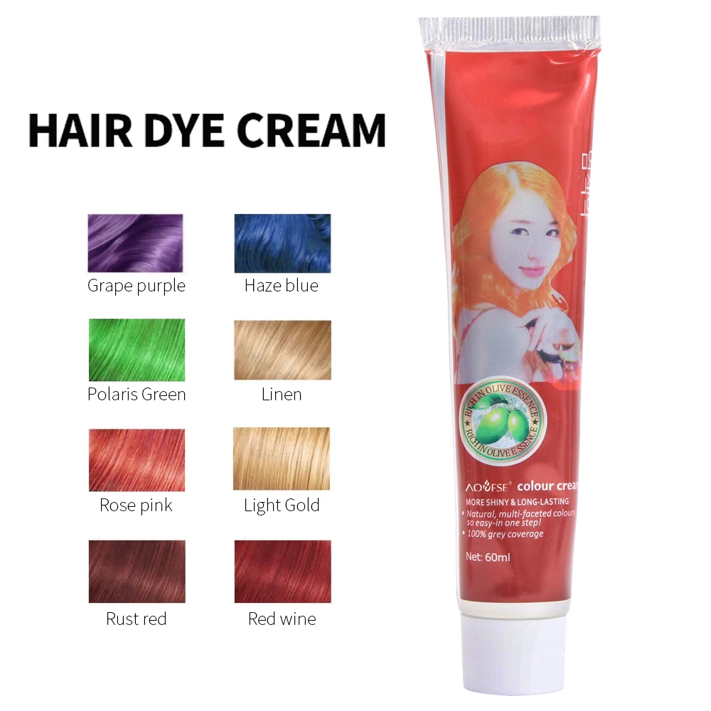 Factory Wholesale Ammonia-Free Non-Toxic Non Allergic Professional Black Hair Dye Organic Permanent 68 Colors Hair Color Cream