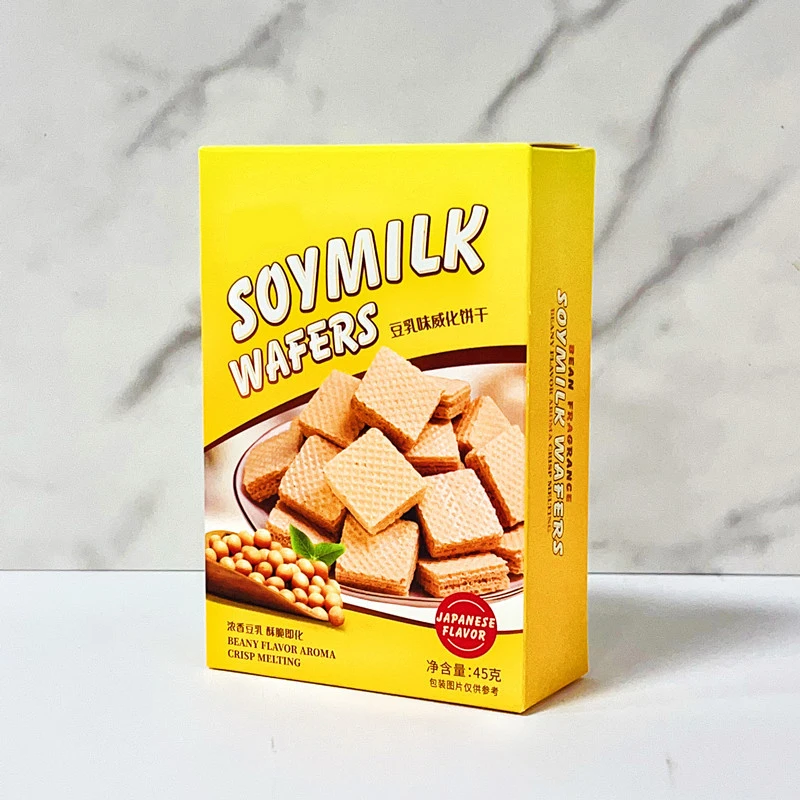 Chinese OEM Factory Pure Soy Aroma Crunchy Wafer Storewide Promotion Enjoy Soy Milk Wafer Biscuits
