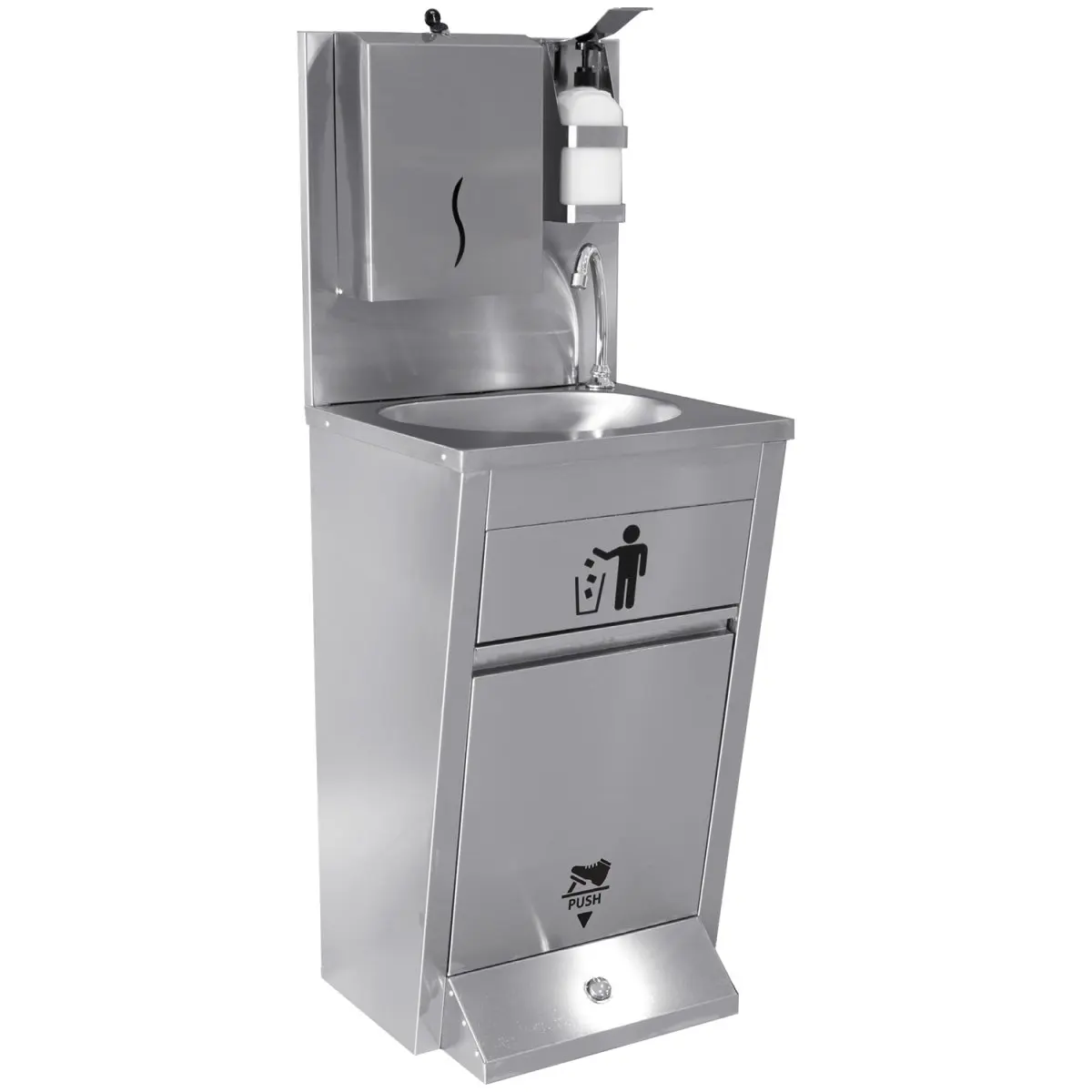 2020 new design stainless steel self contained wash basin designs with foot pump