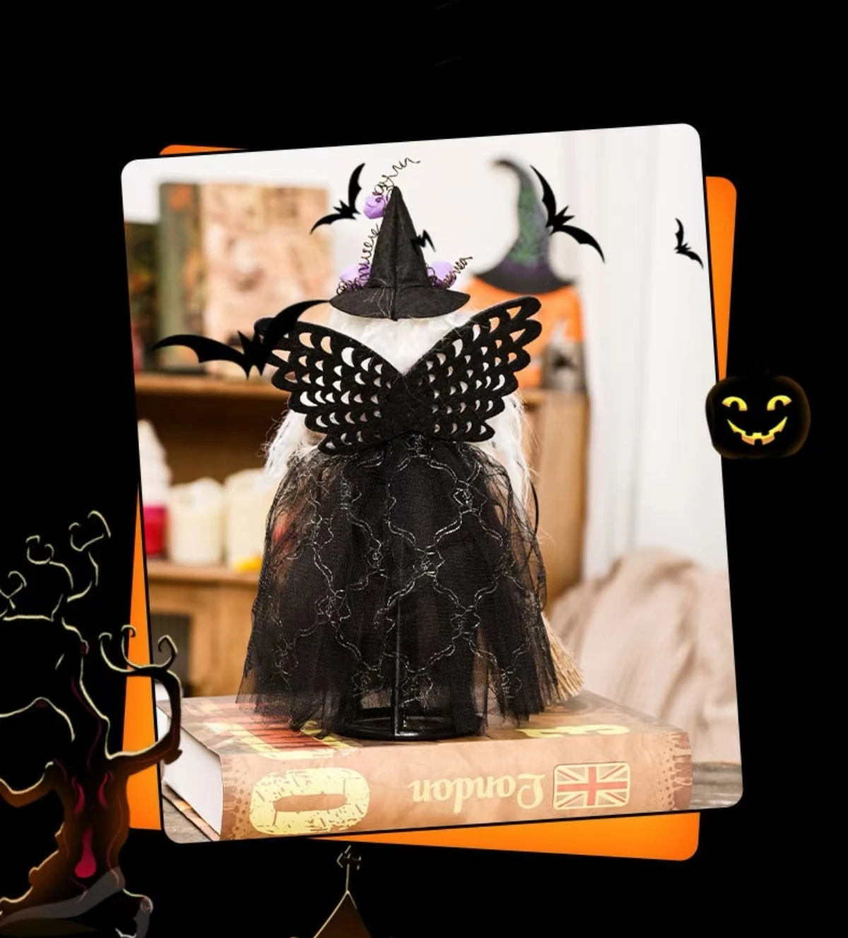 Hot Selling Halloween Cute Witch Dolls Tabletop Decoration for Home Decorative Treetop Star
