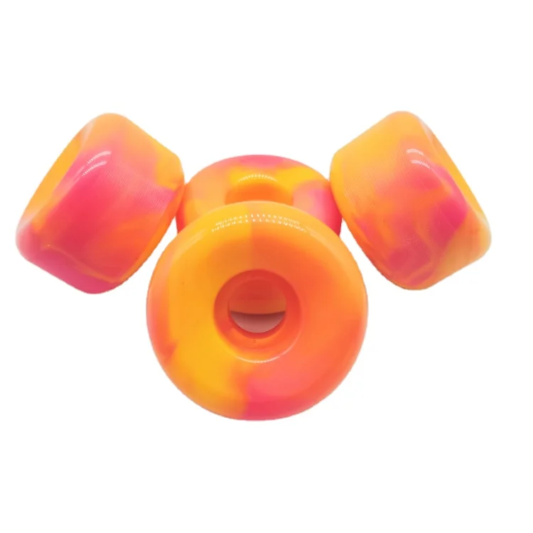 Newly Arrived 53mm, 54mm, 56mm swirl mixed color skateboard wheels for custom artwork