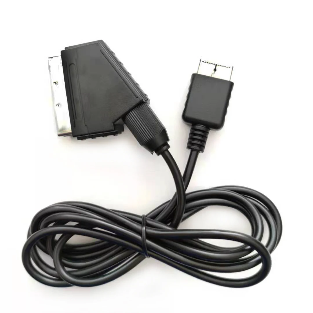 High quality 1.8m SCART Cable TV AV Lead RGB Scart Cable Replacement Connection Cord for Playstation PS1 PS2 PS3 Slim
