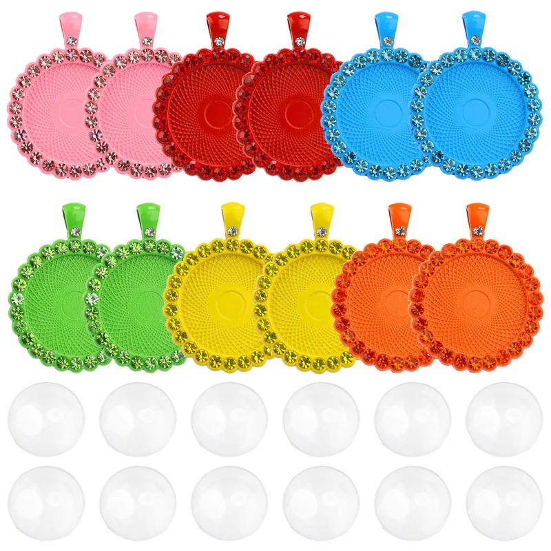 25 мм diy Изготовление роскошных дизайнерских вдохновленных логотипов фоторамка блестящие красочные стразы поднос подвески для