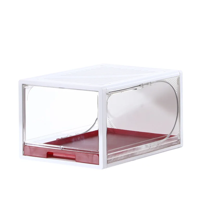 Clear Drop Front Stackable Shoe Magnets Sneaker Shoes Storage Drawer Box
