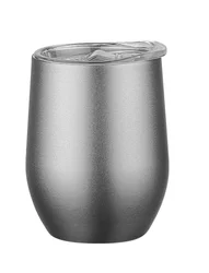 Custom 12oz double wall stemless stainless steel wine tumbler insulated vacuum egg shape mugs Cup wine glass with lids