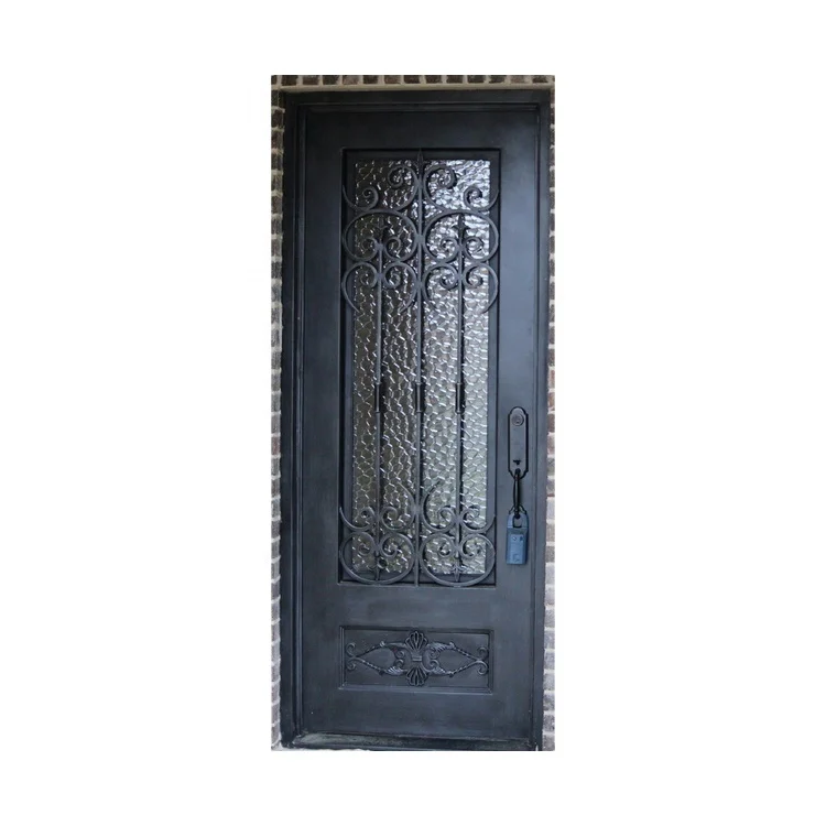 Cast Wrought Exterior Double Mouse Minimalism Glass Bookshelf Classic Metal Arch Ash Grill For With Tree Top Iron Door