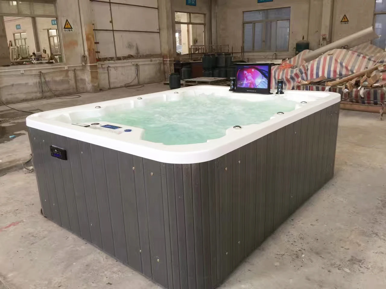 8 people garden party outdoor big whirlpool massage spa