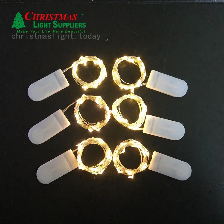 
2m 6.6FT 20 LED Battery CR2032 Fairy Dewdrop Warm White Starry Christmas Wedding Party String Lights 