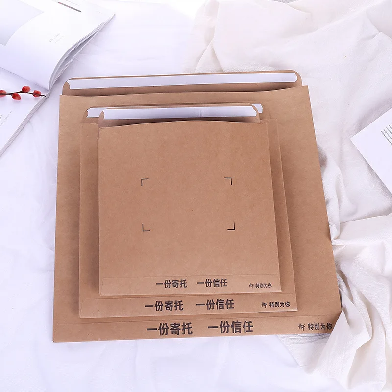 Eco Friendly Brown Packaging Shipping Scarf Bags A2 A6 Kraft Mailer Rigid Flat Mailers Craft Paper Envelopes for Photos Document