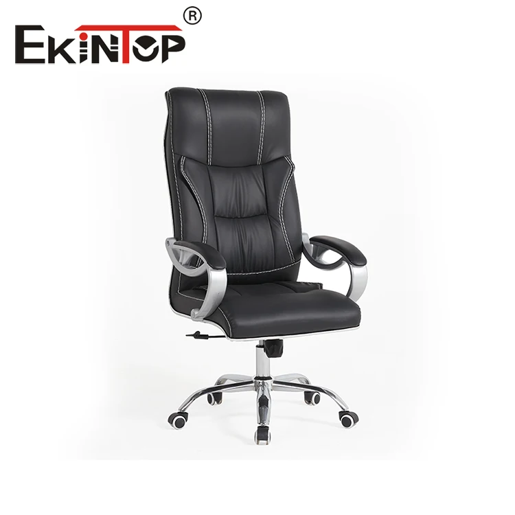 Ekintop cheap PU High Back Office Hot sale Swivel chair OEM produce Luxury Genuine Leather Boss Office Chair