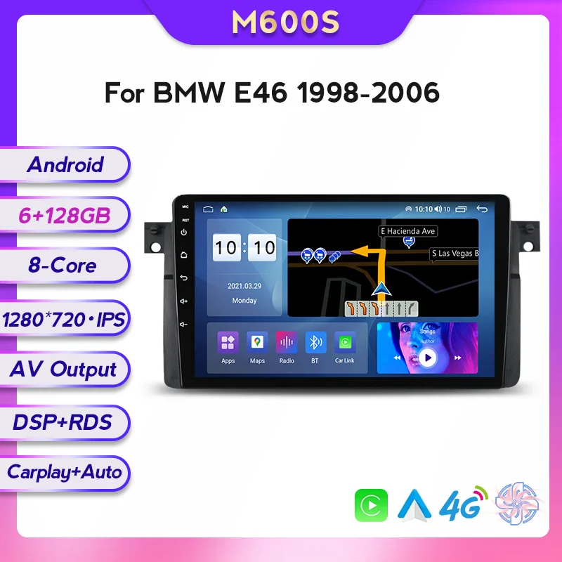 Mekede M Android10.0 8Core 6+128GB IPS Screen Car DVD Player video for BMW E46 M3 318i 320i 325i GPS DSP 4G car play Auto Radio