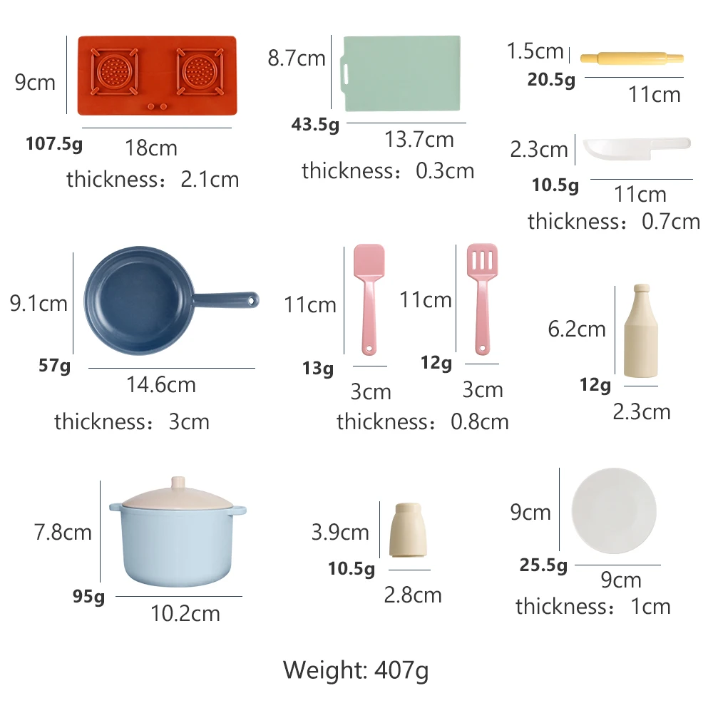 PISSEN 2023 New Custom Silicone Baby Pretend Play house Kitchen Cooking Toys Set Kitchen Toys for Girls Kids