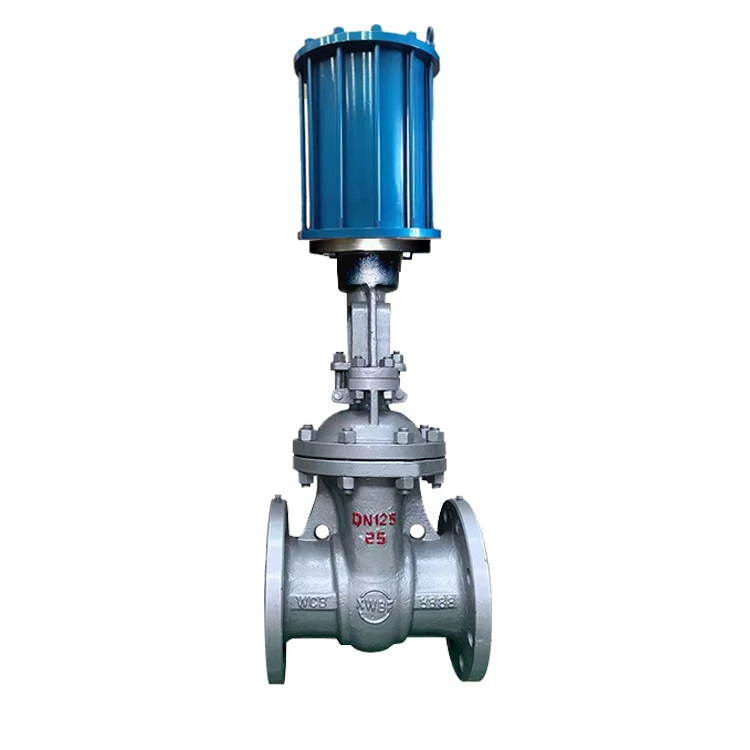 Class300 Pneumatic Operated  Knife Gate Valve DN200 carbon steel Pneumatic actuator Air Control double flange Knife Gate Valve