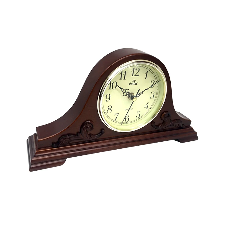 
Home living room classic table clock wood mute scanning craft wooden clock 