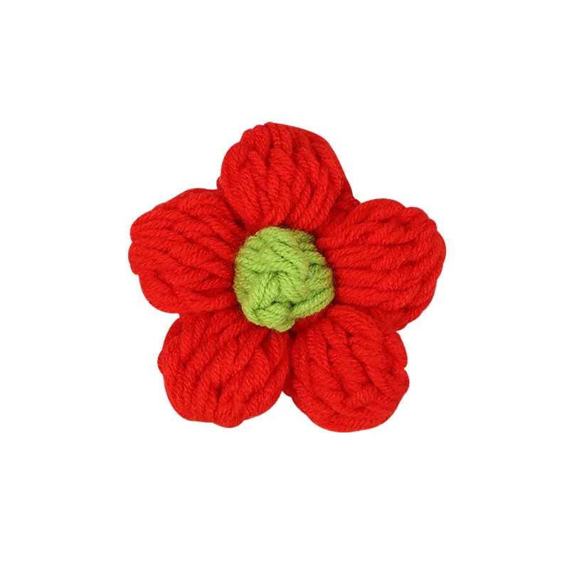DREA  Wholesale Handmade Crochet flowers hair accessories for kids clothing accessories single crochet flower