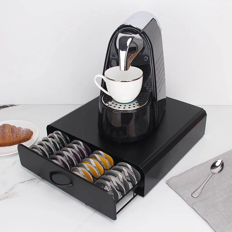 Wholesale Multi Function Metal Tassimo Coffee Capsule Storage Holder Drawer
