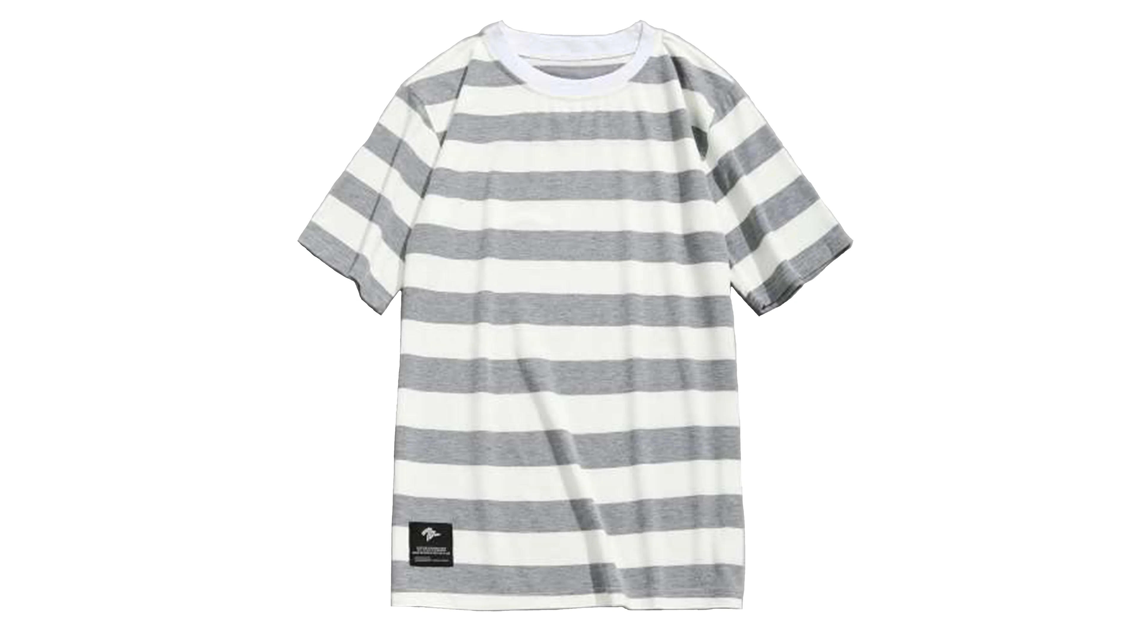 Superior quality customized grey color mens stripe t shirt crew neck short sleeve casual summer Essential mens tee shirt
