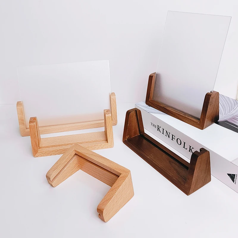 Wholesale U-Shape 3d Night Led Light Wooden Photo Frame Acrylic Light Wooden Lamp Base Calendar Frame for Desktop Display