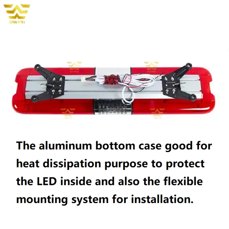 DC12V 120watts revolving smd led police light bar red blue lightbar with alarm speaker