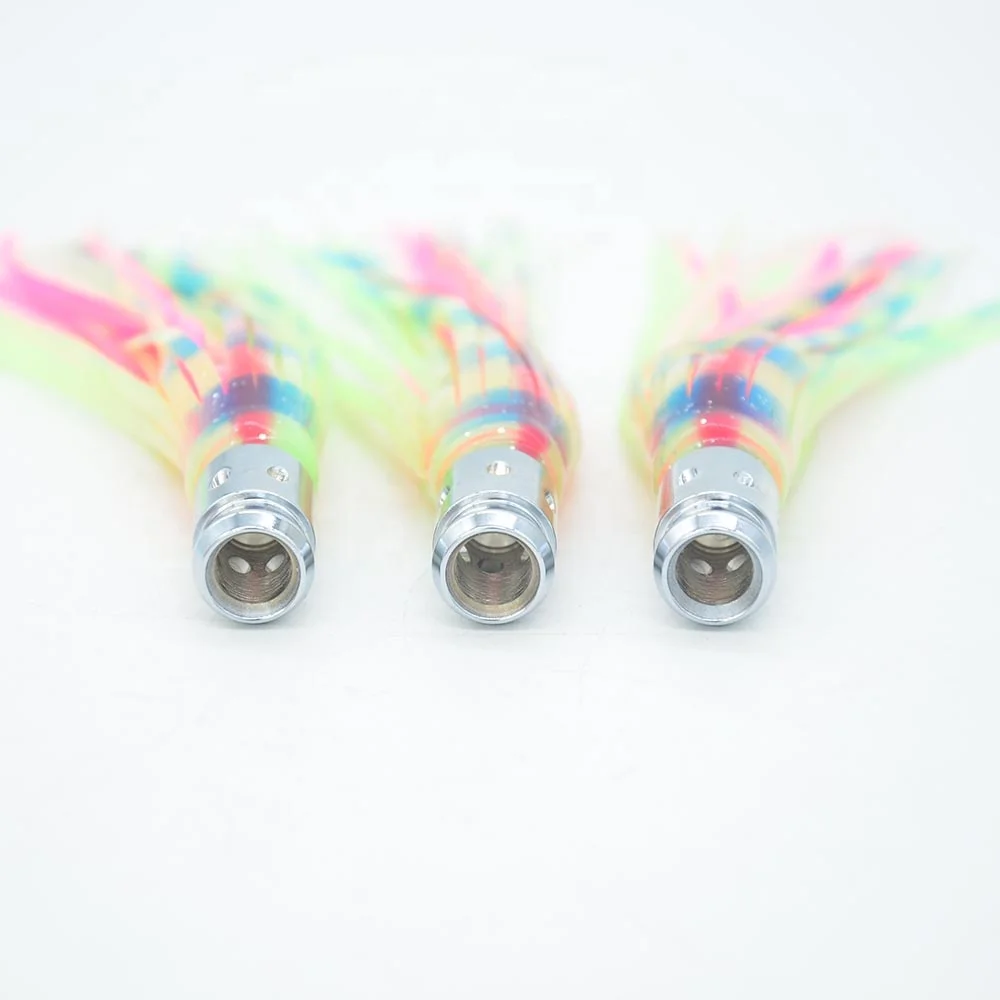 Fishing Lures 37g Boat Acrylic Resin Octopus Bionic Squid Fishing Bait Feather Skirt Fishing Troll Lure