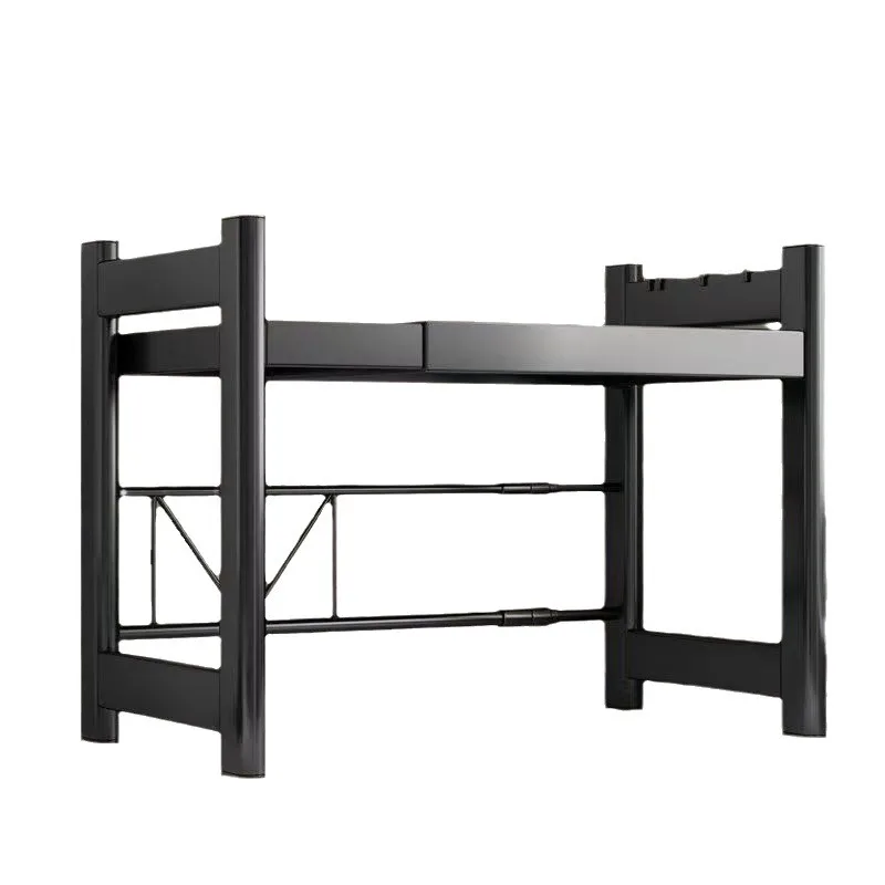 Upgraded Reinforced Model Microwave Oven Storage Rack Double Tier Retractable Kitchen Organization