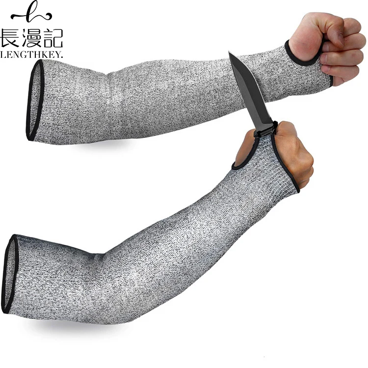 2022 Multi Purpose Thumb Hole Level 3 and level 5 anti cutting arm sleeve HPPE anti cutting and anti scratch protective sleeve