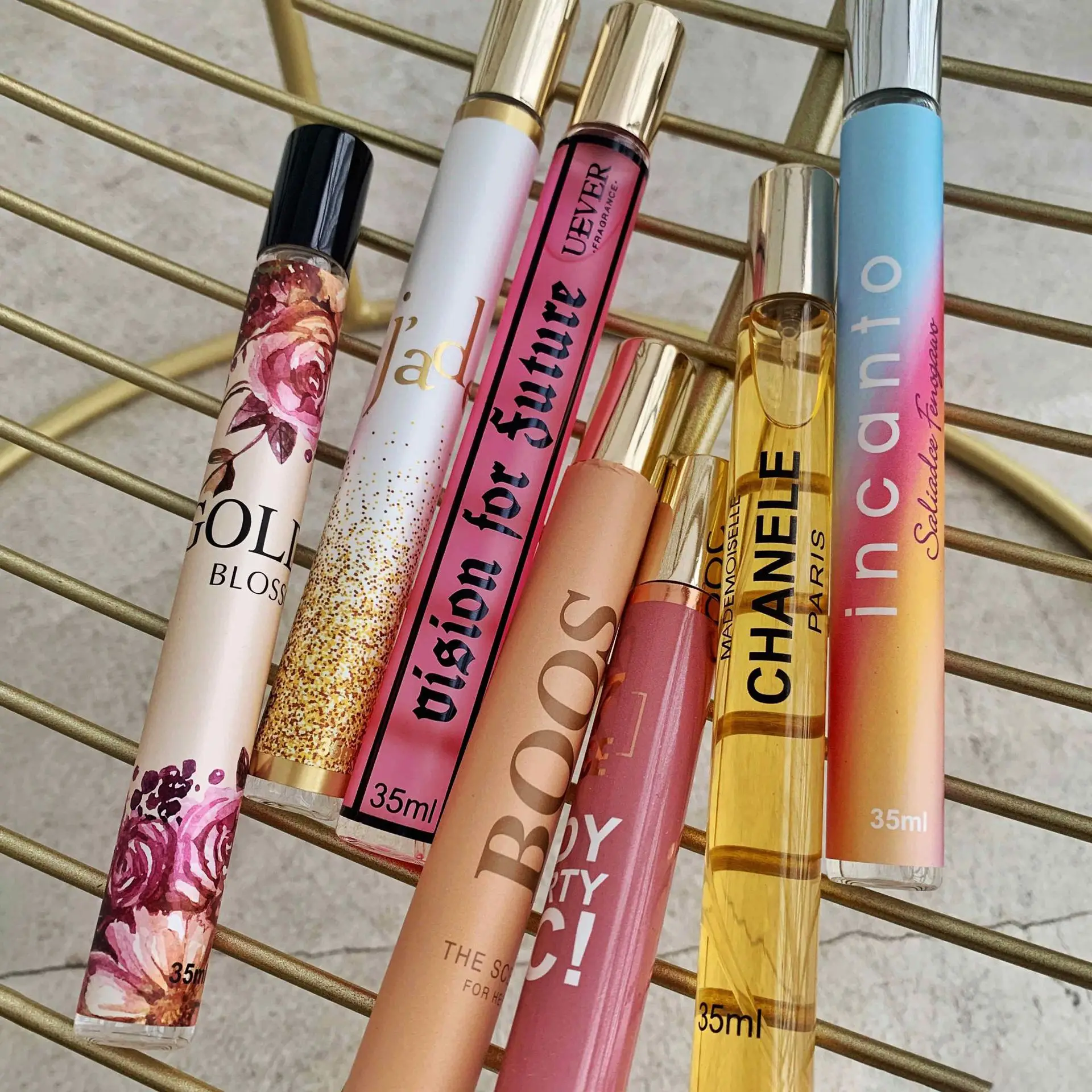 Mini Round Glass Tube Sunscreen fragrance Glass Aluminum Spray Empty Perfume Glass Bottle