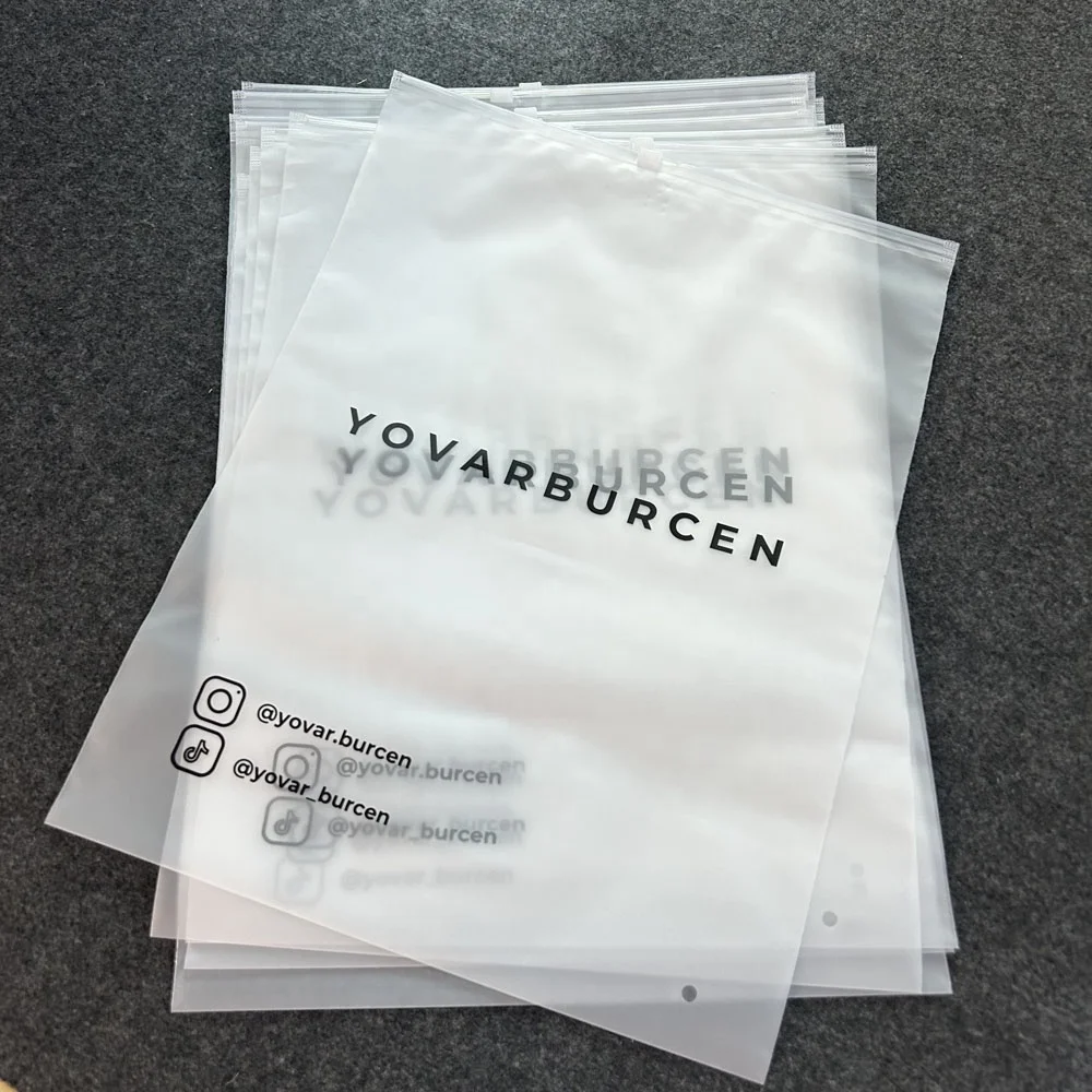 Custom zipper bags matte Frosted packaging bag Eva transparent pouch Zip lock Bag Plastic for clothing