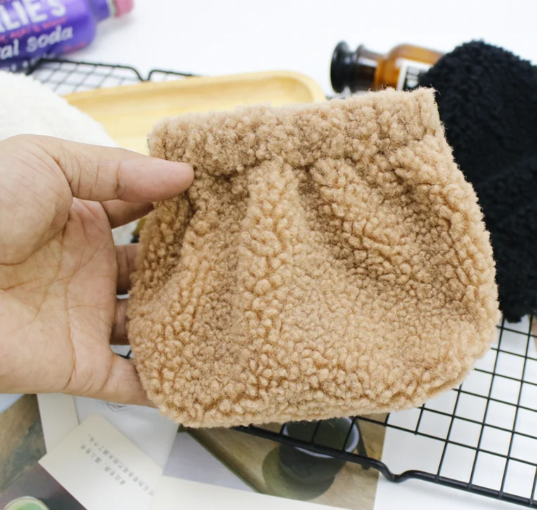 Fluffy Squeeze Coin Purse Sherpa Change Money Bag Girl Modern Coin Case Purses Earphone Protection Bags