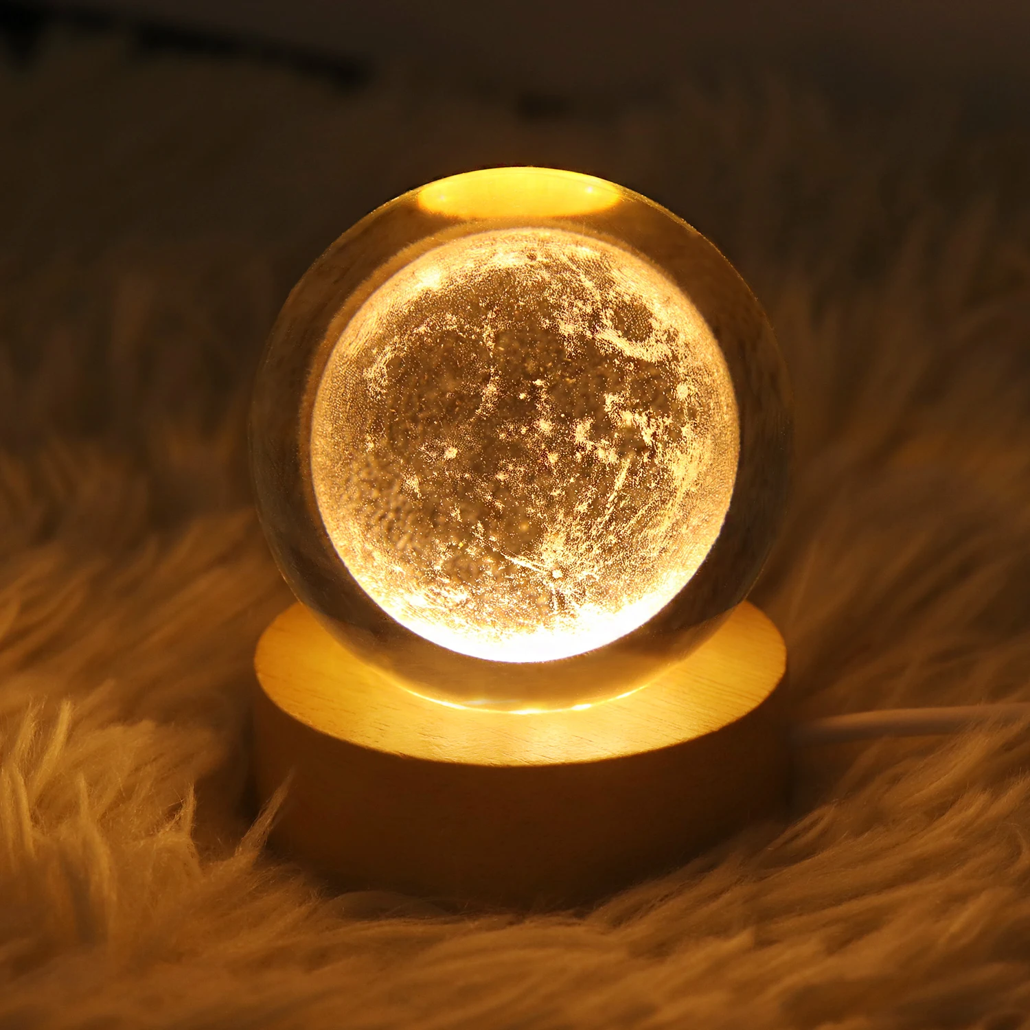 Wholesale Night Lamp 3d Art Solar System Crystal Ball Lamp For Birthday Christmas Day Gifts