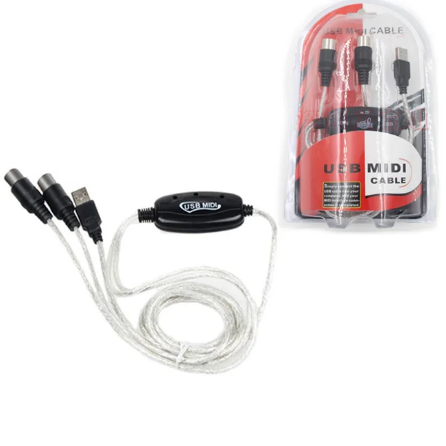 High Quality USB MIDI Cable Converter TO PC Music Keyboard Adapter USB TO Keyboard PC MIDI Interface Adapter Cable