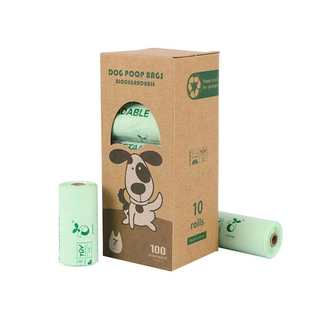 Изготовленные на заказ кукурузные крахмалы на основе 100% экологически чистые биоразлагаемые пакеты для собак с ручкой