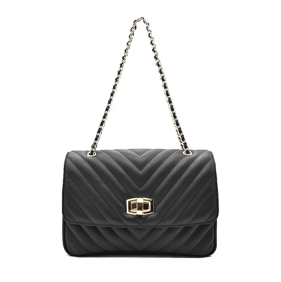 New Arrival Fashion Custom Ladies Female Genuine Cow Real Leather Black Quilted Women Sling Shoulder Bag for Girls