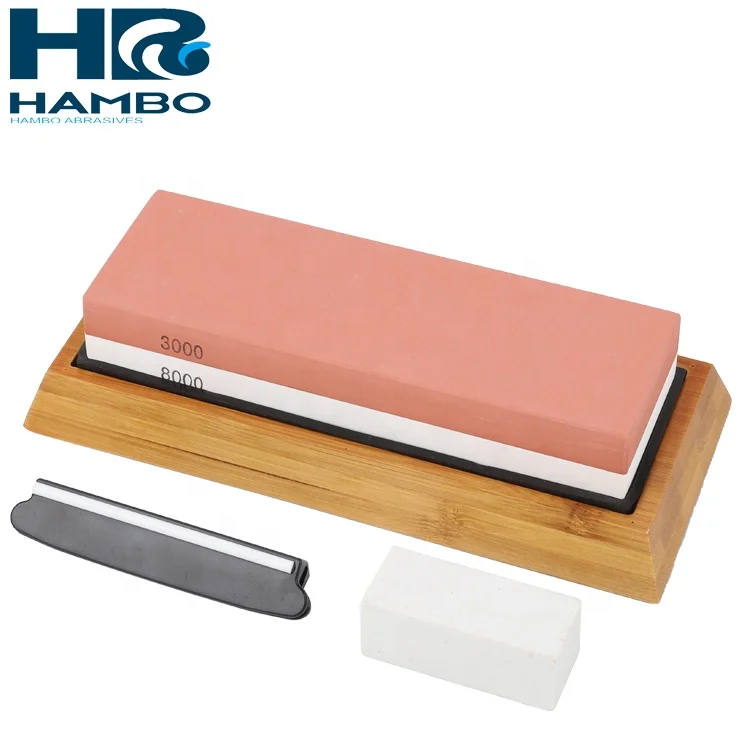 Whetstone Sharpening Stone 2 Side Grit 3000/8000 Knife Sharpener with NonSlip Silicon Rubber Base