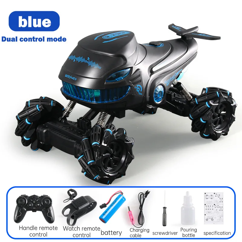 Four-wheel drive rollover toy for kids Gesture sensing dual spray remote control car Double-sided stunt drift off-road