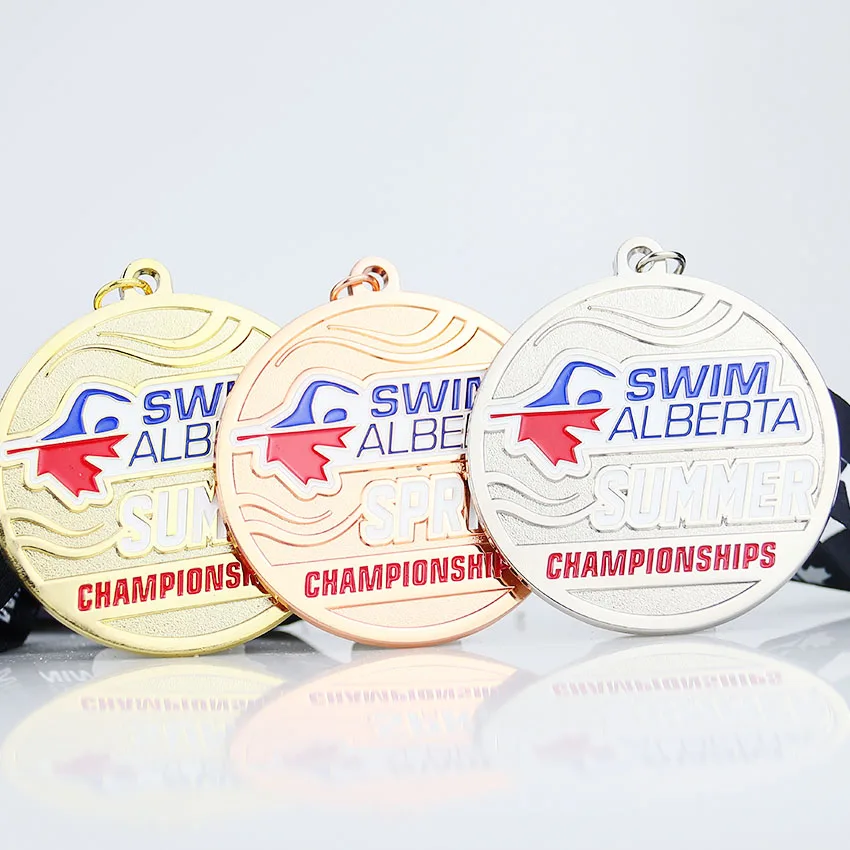 
custom manufacturer of marathon marathon running race sport gold silver bronze metal medal medal with ribbon 