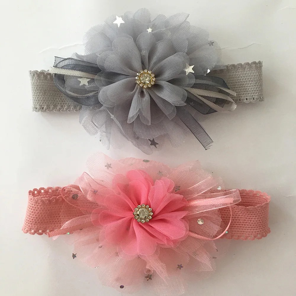 Factory custom made soft cotton baby hat headband knotted hair band flower elastic headband little girl hair accessories