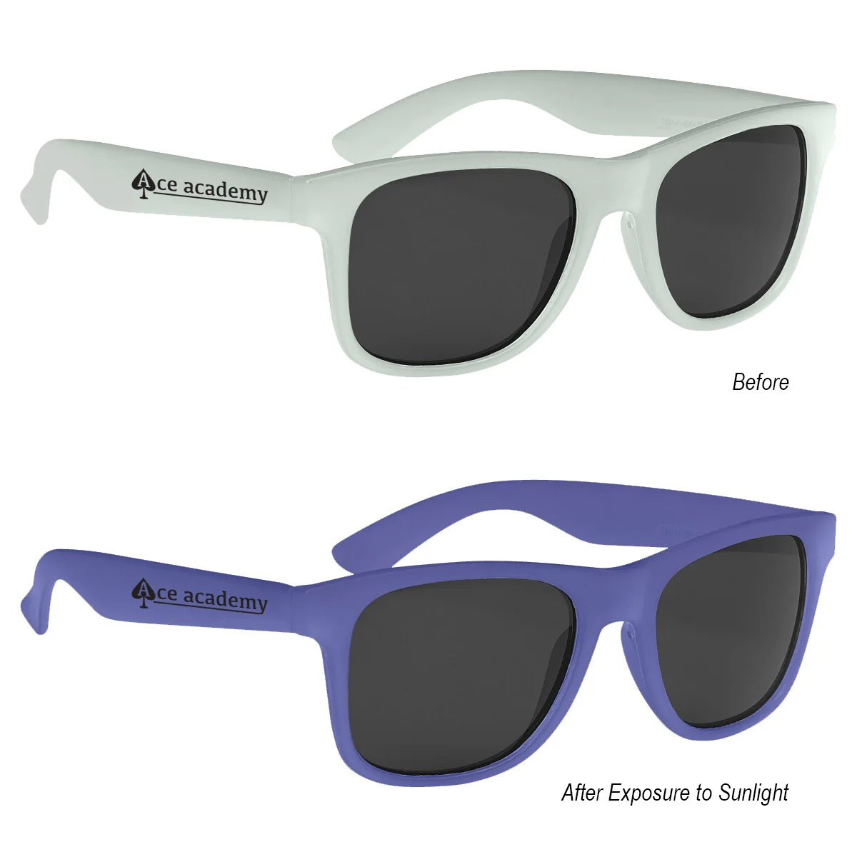 Color Changing Malibu Sunglasses comes with your logo