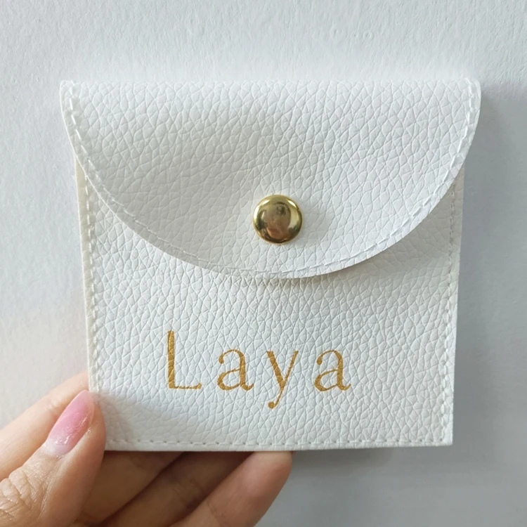 Best reviewed Custom jewelry packaging pouch leather jewelry pouch with emboss logo microfiber pouch packaging for jewelry