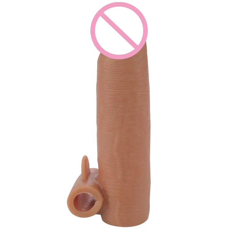 In Stock reusable silicone thicken lock sperm ring cock sleeve men extender condom vibrator sex toys for woman