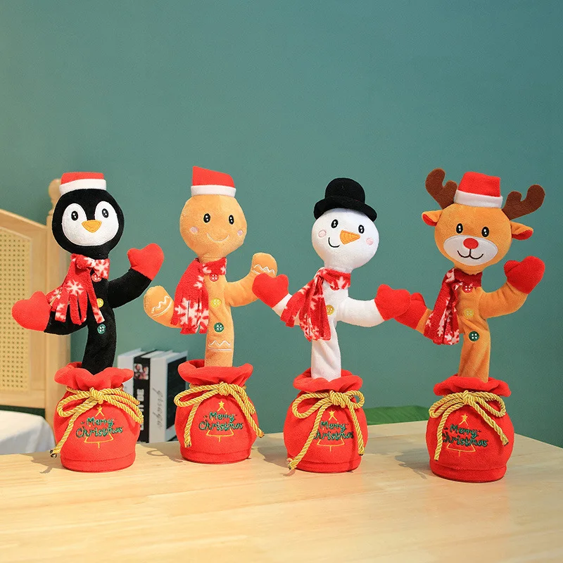 New sublimation Christmas pengui Tree Electric stuffed Toys Singing and Dancing Christmas Gifts For Children christmas toys 2022