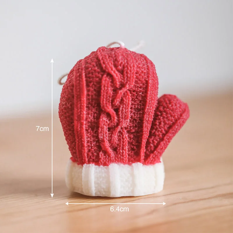 Ins Christmas custom colors knitted glove scented candle