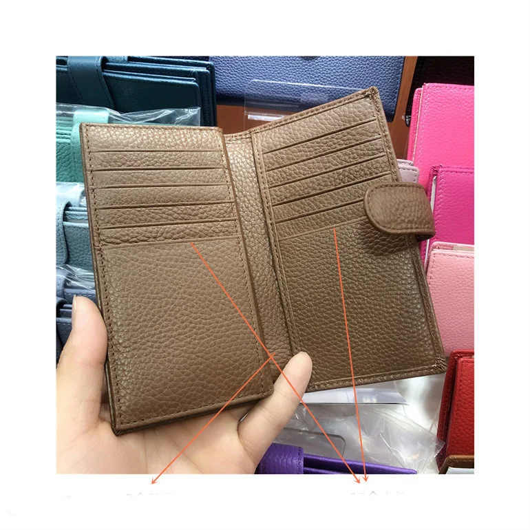 Personalized Custom Genuine Leather Long Vintage Travel Wallet Business Card Holder